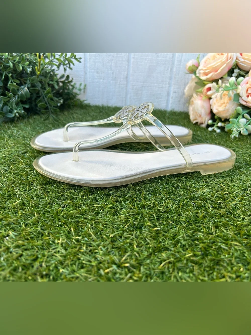 TORY BURCH MINI MILLER JELLY SANDAL $125 Size 7 gently used Color: Clear /Silver